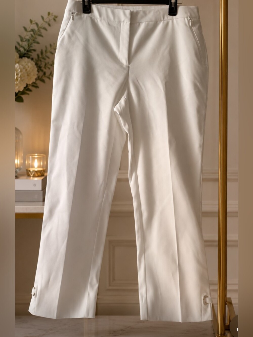 Rafaella Cream Straight-Leg Dress Pants